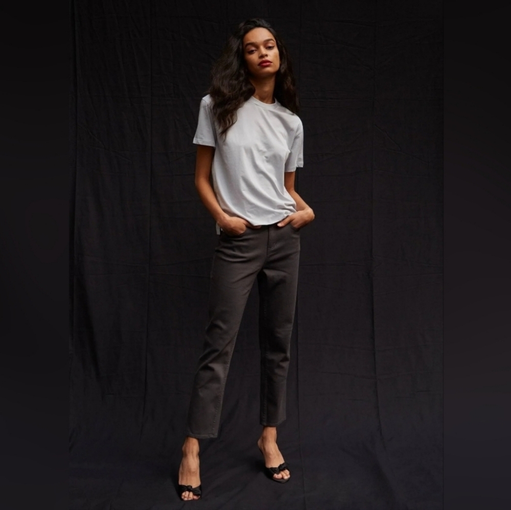 Thakoon Slate Gray Classic Cropped Jean